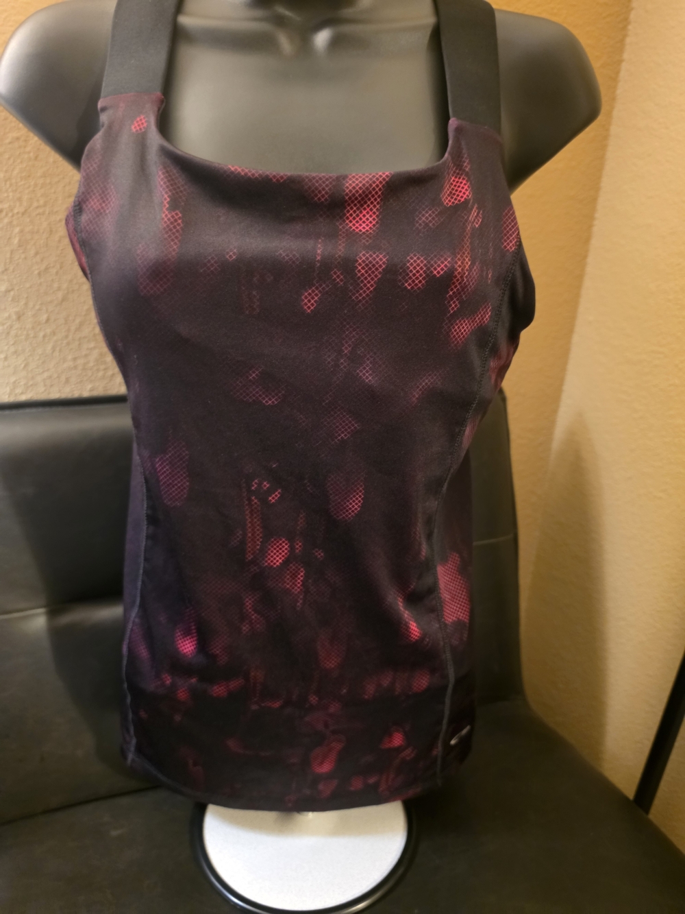 Champion Black Tank Top with Pink Pattern